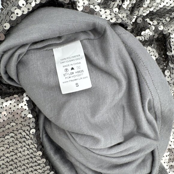 Hayden Los Angeles Fully Silver Sequined Short Sleeve Blouse Size Small 1920 - Picture 12 of 12